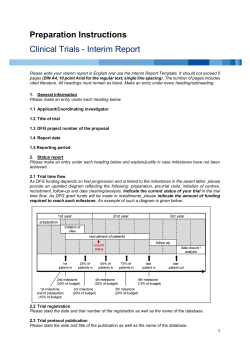 Preparation Instructions Clinical Trials - Interim Report