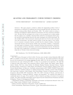 Quantile and Probability Curves Without Crossing
