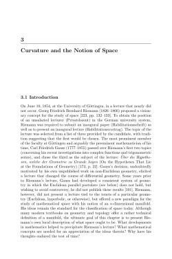 3 Curvature and the Notion of Space