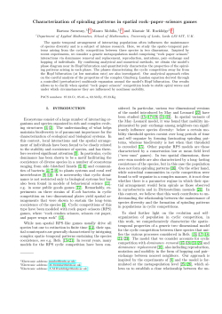 Characterization of spiraling patterns in spatial rock&ndash;paper&ndash;scissors