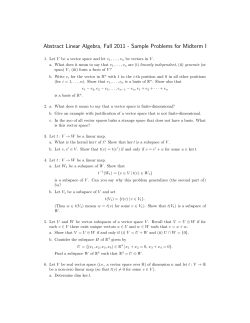 Abstract Linear Algebra, Fall 2011