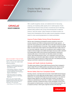 Oracle Health Sciences Empirica Study On Demand