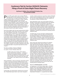 Cautionary Tale for Section 503(b)(9) Claimants: Filing a Proof of