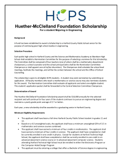 Huether-McClelland Foundation Scholarship