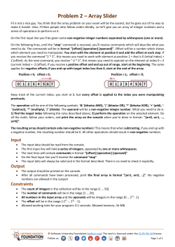 Problem 2 &ndash; Array Slider