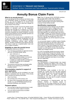 Application to Claim the Annuity Bonus * NTGPASS