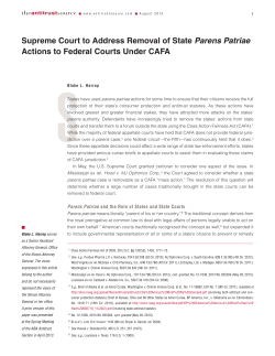 Supreme Court to Address Removal of State Parens Patriae Actions