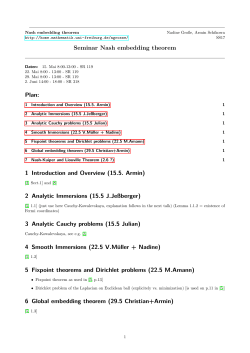 Nash embedding theorem&ndash; Seminar &ndash; SS17