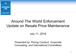 (07/11/2016) Around the World Enforcement Update on Resale