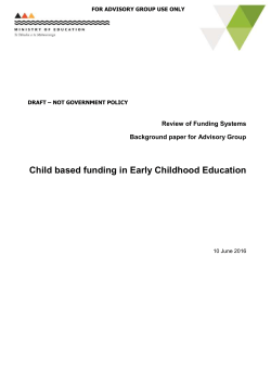 Child based funding in Early Childhood Education