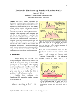 Earthquake Simulation by Restricted Random Walks