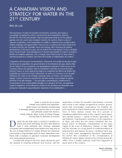 a canadian vision and strategy for water in the 21st century