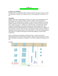 5.NBT.A.1 *This standard is part of a major cluster Common Core