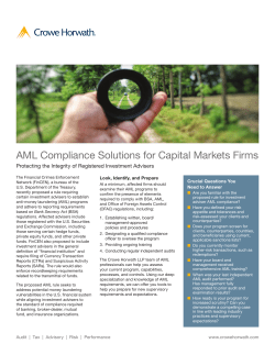 AML Compliance Solutions for Capital Markets Firms