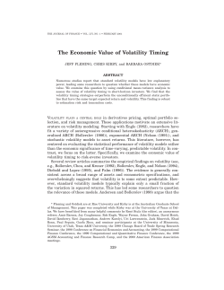 The Economic Value of Volatility Timing
