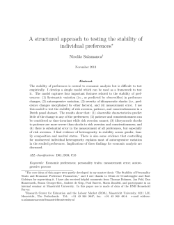 A structured approach to testing the stability of individual preferences