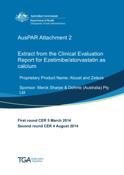 AusPAR Attachment 2. Extract from the Clinical Evaluation Report