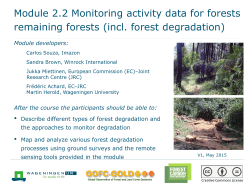 Module 2.2 Monitoring activity data for forests remaining forests (incl