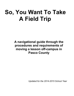 Field Trip Steps - Pasco County Schools