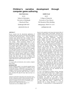 Children`s narrative development through computer game authoring