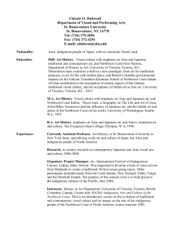 Chisato O. Dubreuil`s CV - St. Bonaventure University