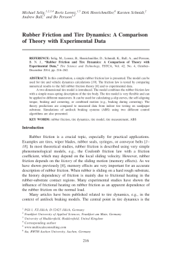 Rubber Friction and Tire Dynamics: A Comparison of Theory with