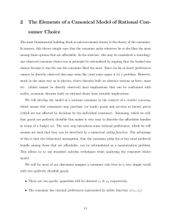 2 The Elements of a Canonical Model of Rational Con sumer Choice