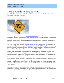 The Agile Project Manager: Don`t you dare play it SAFe