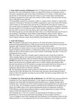 Some clinch scenarios at Richmond: Only #31
