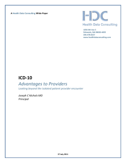 ICD-10 Advantages to Providers