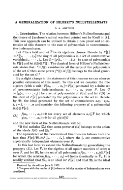 A GENERALIZATION OF HILBERT`S