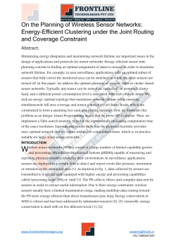 On the Planning of Wireless Sensor Networks