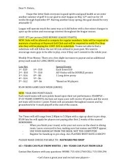 9 hole league info - Hayward Golf Club