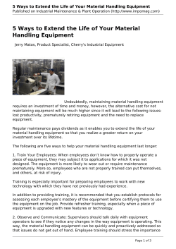 Tips to Extend Equipment Life