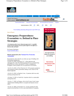 Emergency Preparedness: Evacuation vs. Defend in Place Strategies