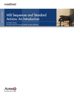 MSI Sequences and Standard Actions: An Introduction