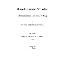 Alexander Campbell`s Theology