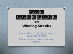 MOE Students on winning streaks.
