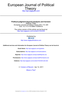 Theory European Journal of Political