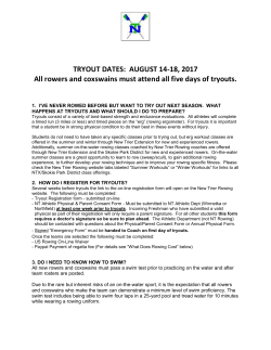 Fall 2017 Tryout Dates