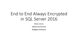 End to End Always Encrypted in SQL Server 2016