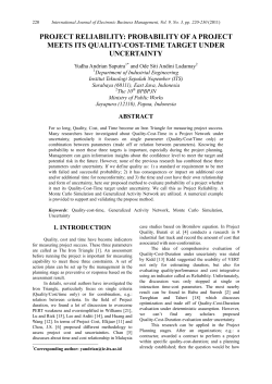 PROJECT RELIABILITY: PROBABILITY OF A PROJECT MEETS ITS