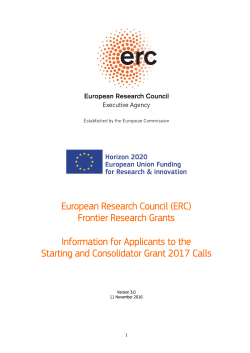 Information for applicants to the Starting and Consolidator Grant