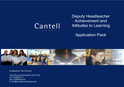 Dear Prospective Candidate, Thank you for your interest in the post