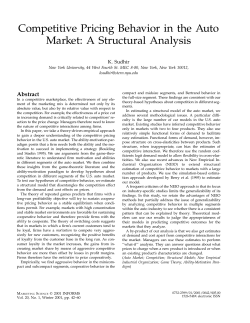 Competitive Pricing Behavior in the Auto Market