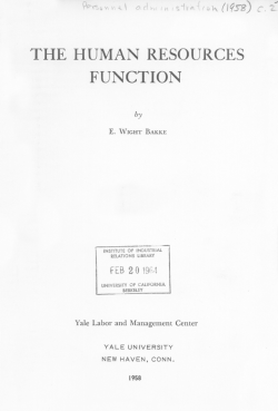 Human Resources Function - University of California, Berkeley