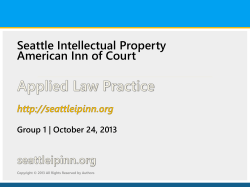 October 24, 2013 - Seattle IP Inn of Court