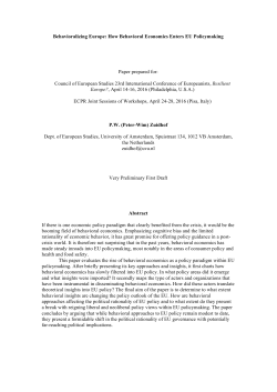 How Behavioral Economics Enters EU Policymaking Paper