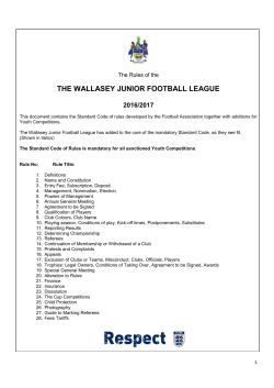 Rulebook 2016/17 - Wallasey Junior Football League
