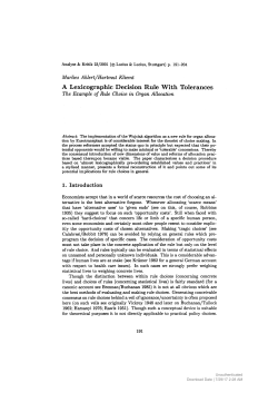 A Lexicographic Decision Rule With Tolerances
